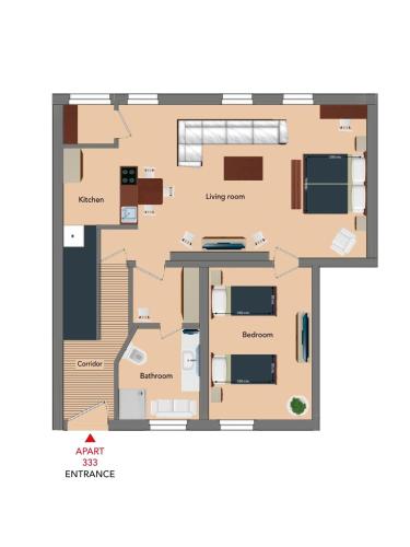 a floor plan of a house at NY-GOLDEN APARTMENTS-Dortmund Airport in Dortmund