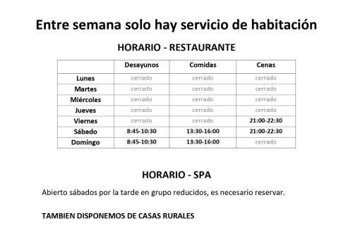 塞普爾韋達的住宿－Hotel Rural & SPA Puente del Duratón，显示保险车数量的数据表页的截图