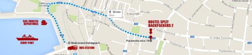 un mapa de las mejoras propuestas para el metro virgen en Hostel Split Backpackers 2, en Split
