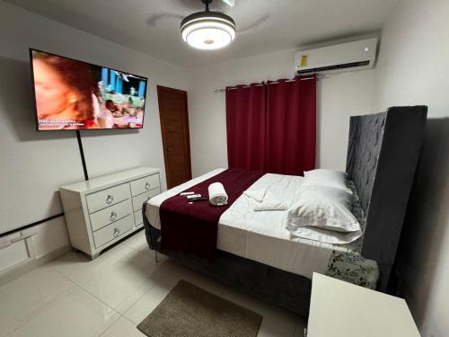 Postel nebo postele na pokoji v ubytování Apartamento de 3 Recamaras Cómodo con Seguridad Todo el Tiempo