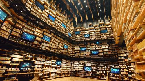 Bibliothèque dans l'hôtel