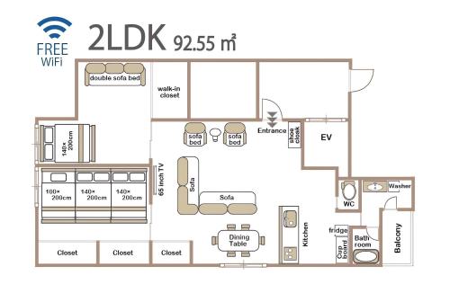 a floor plan of a bathroom with a spa at City Hotel Namba Prime in Osaka