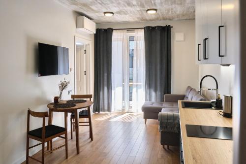 Kuchyň nebo kuchyňský kout v ubytování Vėjų Vėjai