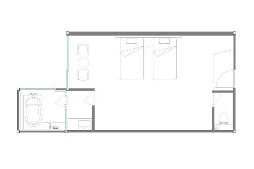 a floor plan of a small house at Koyasan Sanadabo Rengejoin in Koyasan