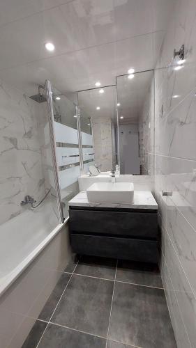 Bilik mandi di Boutique Apartment Hirondelle Port Frejus
