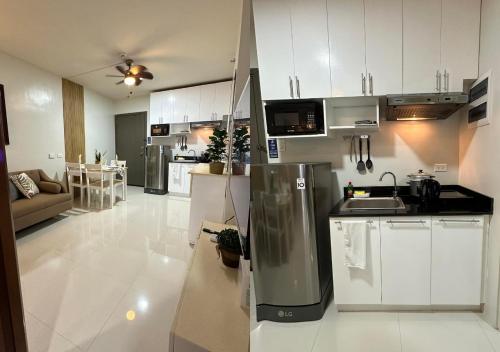 Dapur atau dapur kecil di Family Getaway 2BR Condo Near Palawan Airport with Gym - B2 1Kunzite
