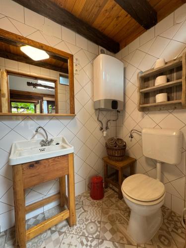Koupelna v ubytování Pajta Apartman