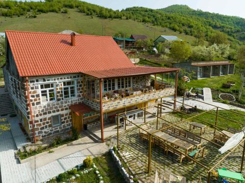 an overhead view of a house with a roof at Chamich Guesthouse in Debed