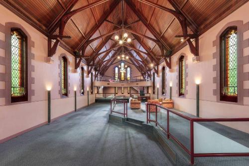 an inside view of a church with a wooden ceiling at Club Wyndham Ballarat, Trademark Collection by Wyndham in Ballarat