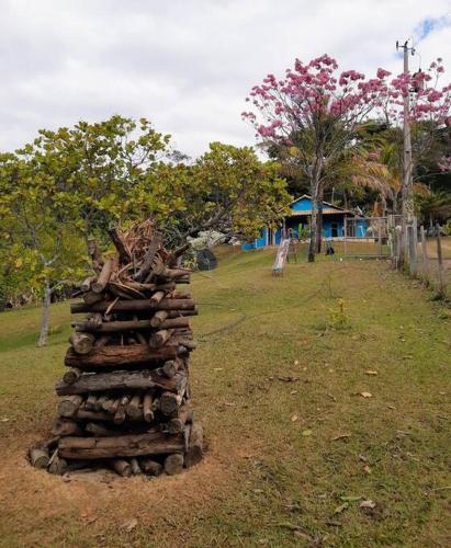 Sítio em Sabará-Ravena com Piscina e internet rápidaにある庭