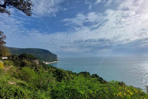 a view of the ocean from a hill at Agriturismo Biancarda in Massignano