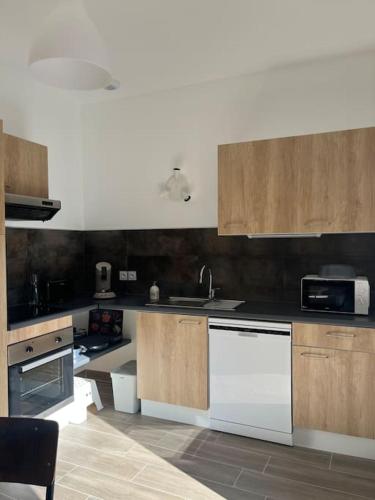 Η κουζίνα ή μικρή κουζίνα στο Charmant appartement Soleil du matin et PARKING GRATUIT