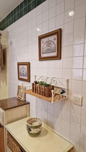 a kitchen with a counter top with a shelf with a bowl at Galia Ballena (Rota) - Carlos in Costa Ballena