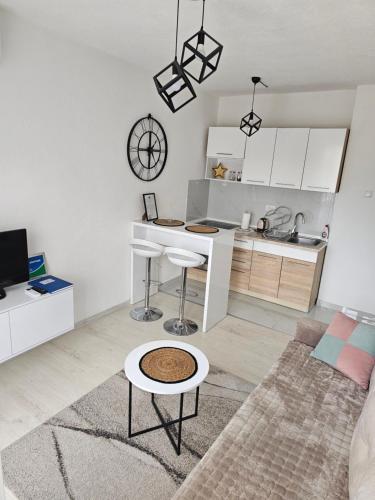 A kitchen or kitchenette at Apartman Platan