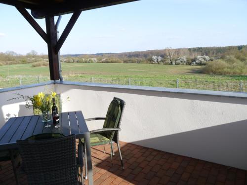 Balkón nebo terasa v ubytování Ferienhaus-Uckermarkblick