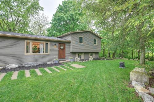 a home with a yard with a house at Spacious Riverfront Delaware Home with Views in Delaware