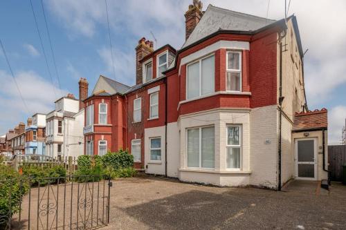 a row of houses on a street at North Denes Villa in Great Yarmouth