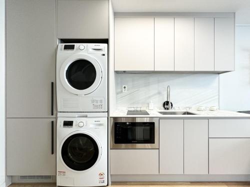 Kuchyň nebo kuchyňský kout v ubytování Gudo Residence Chungmuro