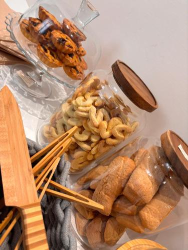 a bunch of food on a table with chop sticks at B&B Sylvie in Sora