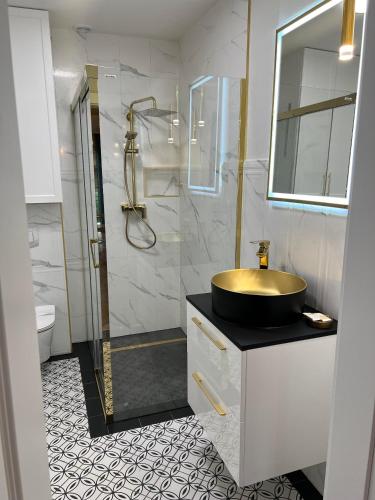 Ένα μπάνιο στο Apartamenty pod Dębami