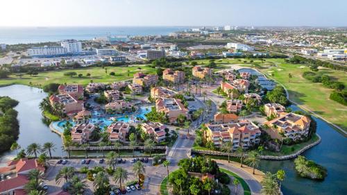 an aerial view of a resort next to the ocean at Divi Village Condo 6 J.E. Irausquin Blvd 93 in Palm-Eagle Beach