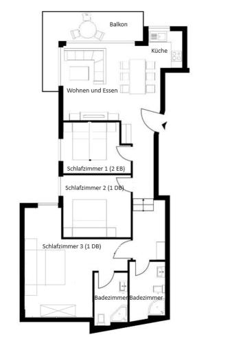 Κάτοψη του Appartements "ALPS" by Kamper