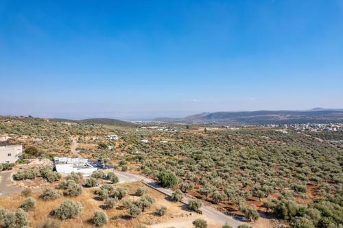 an aerial view of the desert with trees and buildings at וילה דיימונד בגליל - וילה מושלמת עם בריכה פרטית, ג'קוזי ונוף מהמם in Maghār