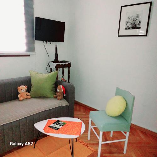 a living room with a couch and a table at Apartman PAVLE in Pluzine