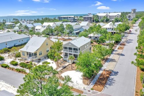 an aerial view of a residential neighborhood with houses at Embreeze Beach Casa by Pristine Properties Vacation Rentals in Highland View