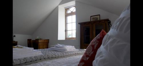 Ένα ή περισσότερα κρεβάτια σε δωμάτιο στο La Houache Chambres d'Hôtes