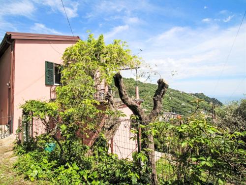 a house with a tree next to a fence at Holiday Home Italo by Interhome in Zoagli