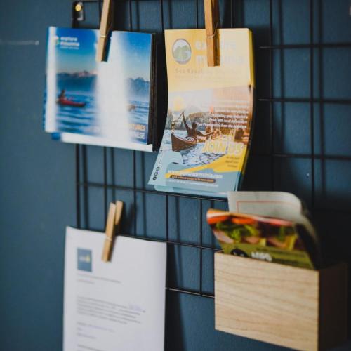 a bunch of items hanging on a wall at Relaxation apartment in Messini