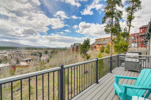 a deck with two chairs and a view of a city at 6 Mi to Skiing Mtn-View Fraser Duplex in Fraser