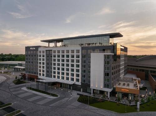 an overhead view of a large white building at The Westin Atlanta Gwinnett in Duluth
