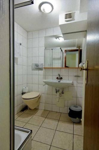 a bathroom with a toilet and a sink at Residence Jungfrau in Interlaken