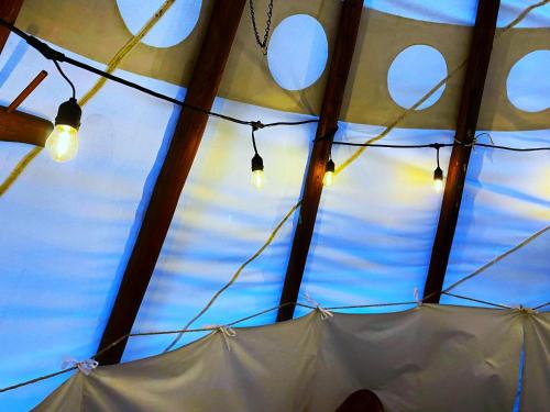 Ceremonial Tipi - 20' - Sleeps 6 On Cots : سقف خيمة عليها انارة