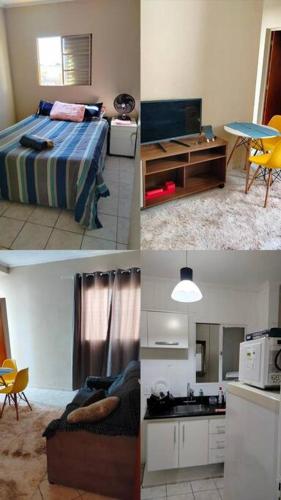 Dapur atau dapur kecil di Ap. Piracicaba 5 minutos do Centro.