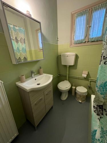 コニツァにあるDarwin Primulaのバスルーム(洗面台、トイレ、鏡付)