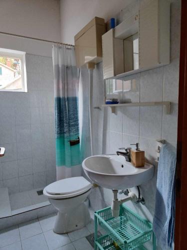 a bathroom with a toilet and a sink at Dragana in Basina