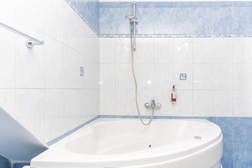 a bathroom with a shower with a toilet and a tub at Bed and Brekfast Donatella in Piran