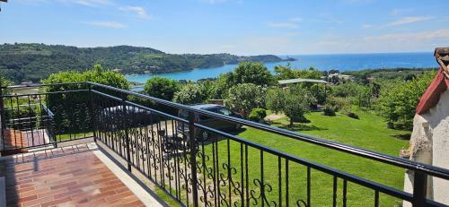 a balcony with a view of the water at Sea view apartment Renzzo in Strunjan