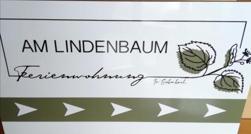 Una tarjeta de agradecimiento con una lanicalanicalanicalanicalanicalanicalanicalanicalanicalística en Am Lindenbaum, Ferienwohnung in Siebenbach am Nürburgring, en Siebenbach