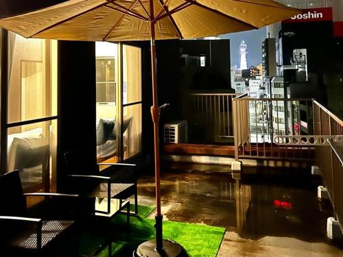 黒門市場 なんば徒歩10分 広々としたバルコニースペース 最大9名様