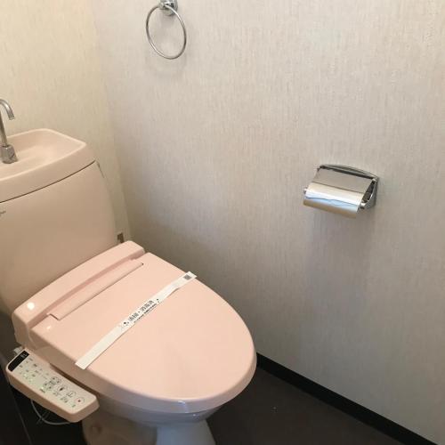 a bathroom with a toilet with a remote control at メゾンジョイ久須志#205 in Aomori