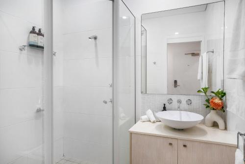 Ένα μπάνιο στο Lennox Head Waves Beachfront Penthouse