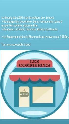 une enseigne pour un magasin avec une devanture dans l'établissement Spacieuse Maison Familiale proche de la Mer, 11 Vélos à disposition, à Plouhinec