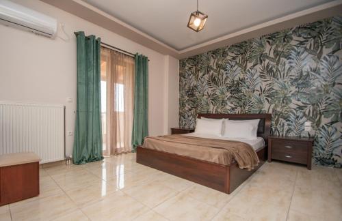 Ένα ή περισσότερα κρεβάτια σε δωμάτιο στο Peroulis Villa