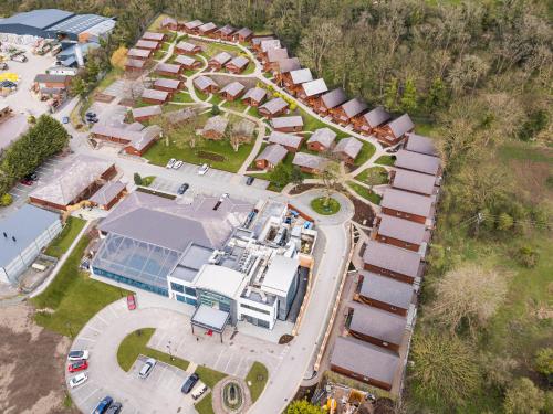 an overhead view of a group of houses with a building at Marian Resort And Spa in Prestatyn