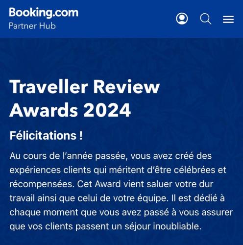 une capture d'écran d'une page Web avec une zone de texte dans l'établissement Appartement 2 terrasses face mer de 100m2, à Saint-Florent