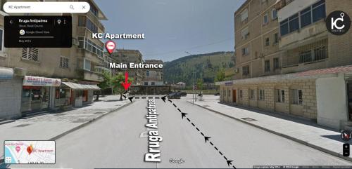 an empty street with a skate park in a city at KC Apartment 1 in Berat